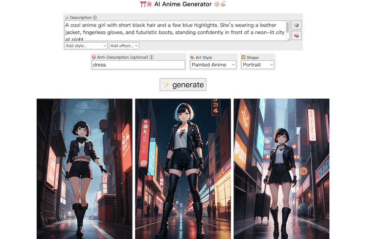 perchace ai generated anime girl