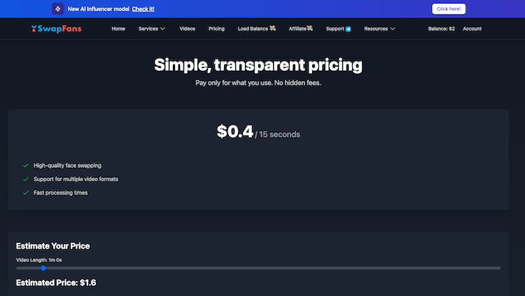 swapfans pricing