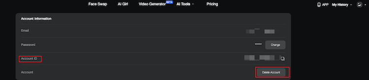 deepswap account info