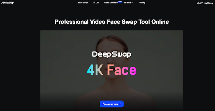 deepswap ai homepage